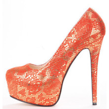 femmes orange fantaisie luxe chaussures à talons hauts